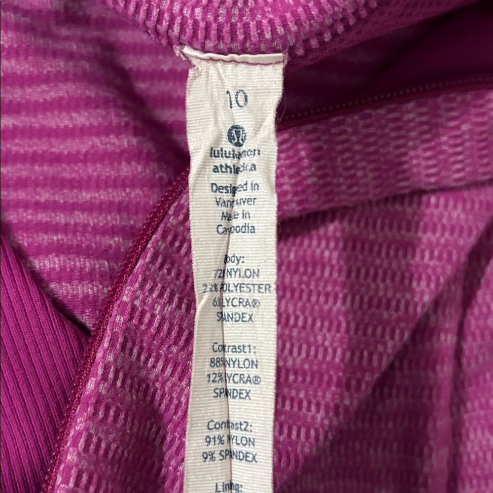 Lululemon Base Runner 1/2 Zip Raspberry Pique‎ Pink Rulu Athletic Top Size 10 - Picture 15 of 16